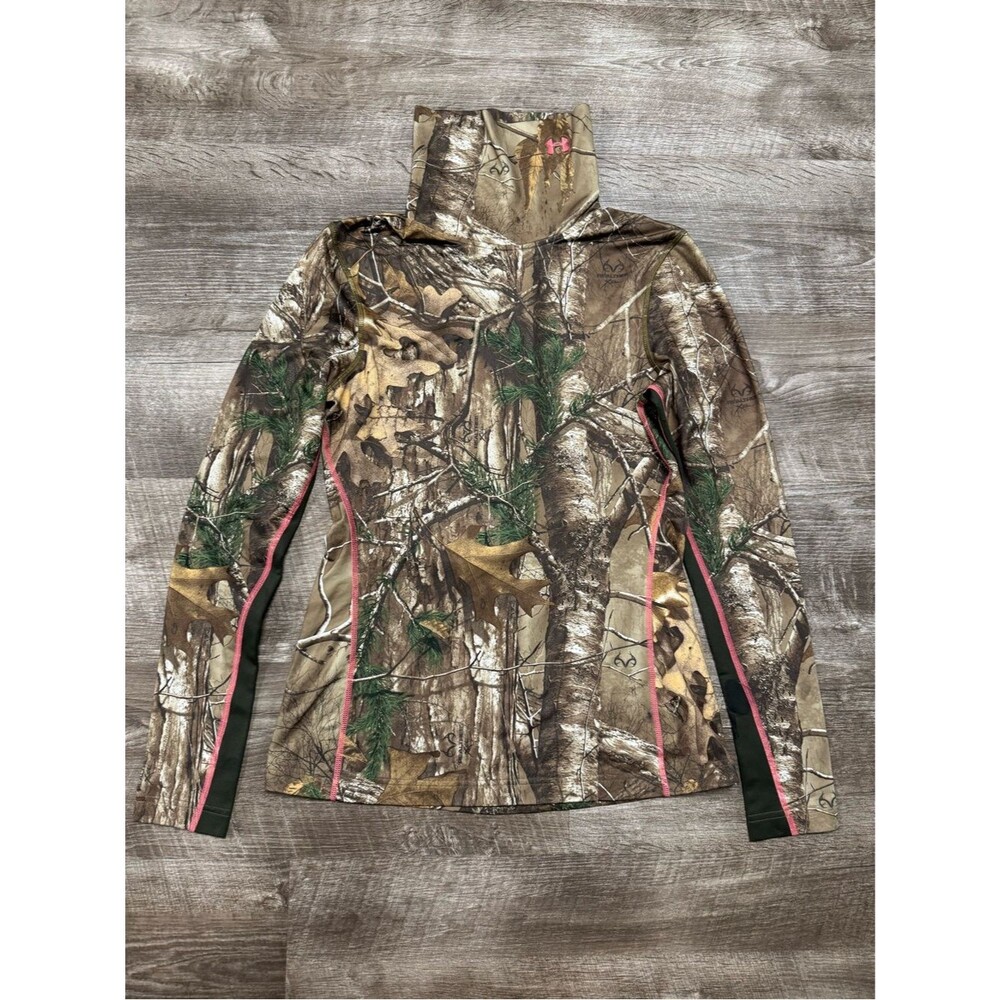 Under Armour ColdGear Infrared REALTREE Camo Hunting Scent Controlled Top Size M